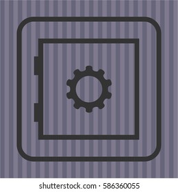Ilustración vectorial del icono de banco seguro en negro
