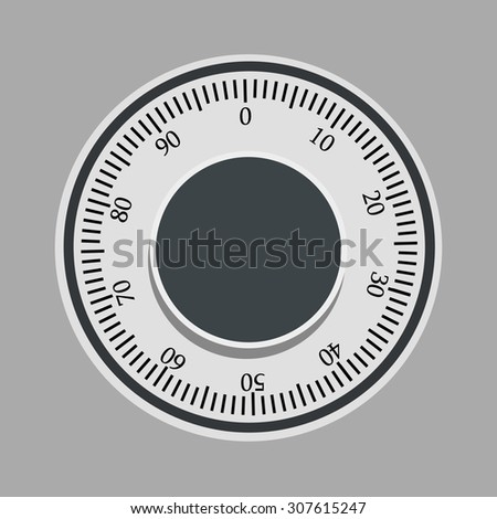 Vector illustration of bank safe lock. Money safe icon. Steel safe. Security concept with metal safe icon