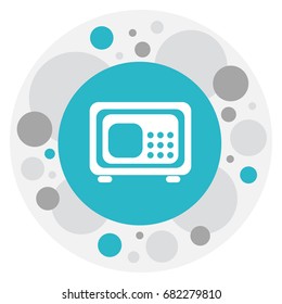 Vector Illustration Of Banking Symbol On Strongbox Icon. Premium Quality Isolated Safe Element In Trendy Flat Style.