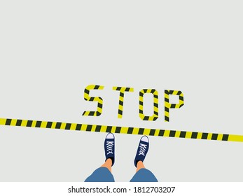 vector illustration of banned stops passing this area