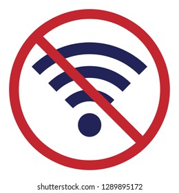 vector illustration of banned wifi symbol for offline activities and digital break concept