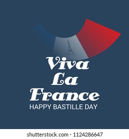 Vector illustration of a Banner for 14 th of July. Happy Bastille Day. Text Space Background.