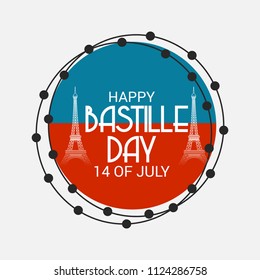 Vector illustration of a Banner for 14 th of July. Happy Bastille Day. Text Space Background.