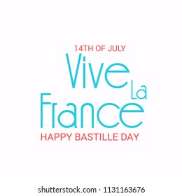 Vector illustration of a Banner for 14 th of July. Happy Bastille Day. Text Space Background.