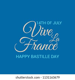 Vector illustration of a Banner for 14 th of July. Happy Bastille Day. Text Space Background.