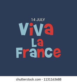 Vector illustration of a Banner for 14 th of July. Happy Bastille Day. Text Space Background.