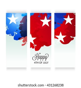 Vector illustration of a banner for 4th July USA Independence Day.