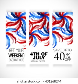 Vector illustration of a banner for 4th July USA Independence Day.