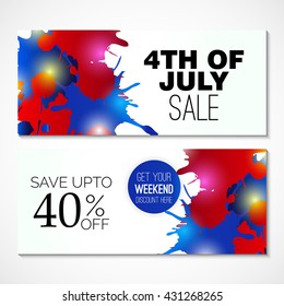 Vector illustration of a banner for 4th July USA Independence Day.