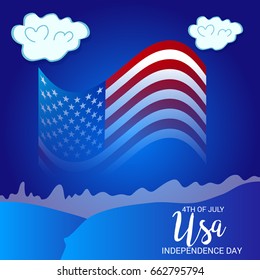 Vector illustration of a Banner for 4th of July independence day.