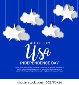 Vector illustration of a Banner for 4th of July independence day.