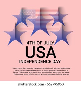 Vector illustration of a Banner for 4th of July independence day.