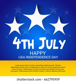 Vector illustration of a Banner for 4th of July independence day.