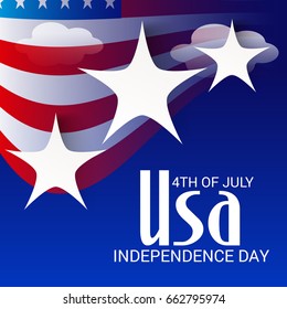 Vector illustration of a Banner for 4th of July independence day.