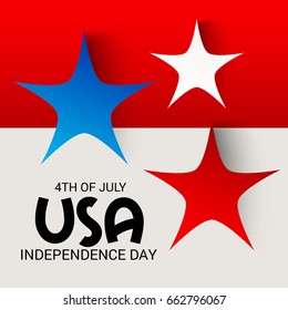 Vector illustration of a Banner for 4th of July independence day.