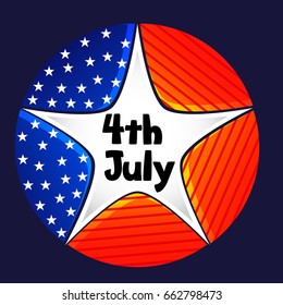 Vector illustration of a Banner for 4th of July independence day.