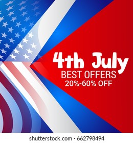Vector illustration of a Banner for 4th of July independence day.