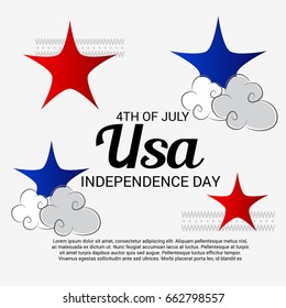 Vector illustration of a Banner for 4th of July independence day.