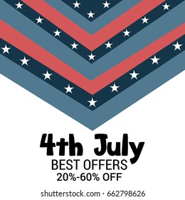 Vector illustration of a Banner for 4th of July independence day.