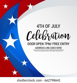 Vector illustration of a Banner for 4th of July independence day.
