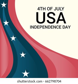 Vector illustration of a Banner for 4th of July independence day.