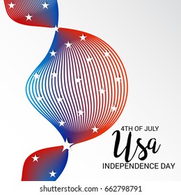 Vector illustration of a Banner for 4th of July independence day.