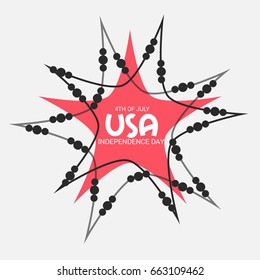Vector illustration of a Banner for 4th of July independence day.