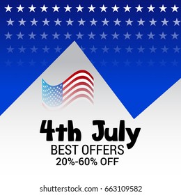 Vector illustration of a Banner for 4th of July independence day.