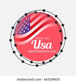 Vector illustration of a Banner for 4th of July independence day.