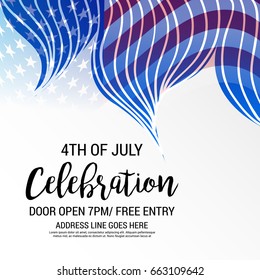 Vector illustration of a Banner for 4th of July independence day.
