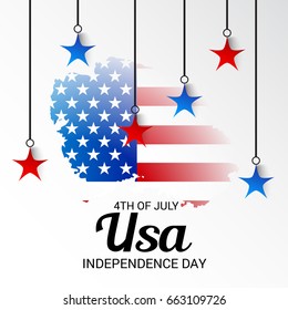 Vector illustration of a Banner for 4th of July independence day.
