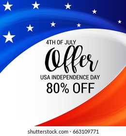 Vector illustration of a Banner for 4th of July independence day.
