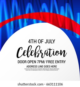 Vector illustration of a Banner for 4th of July independence day.
