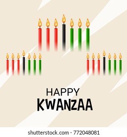 Vector illustration of a Banner for African Kwanzaa festive concept with decorative candles.