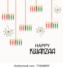 Vector illustration of a Banner for African Kwanzaa festive concept with decorative candles.