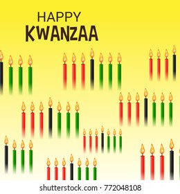 Vector illustration of a Banner for African Kwanzaa festive concept with decorative candles.