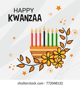 Vector illustration of a Banner for African Kwanzaa festive concept with decorative candles.