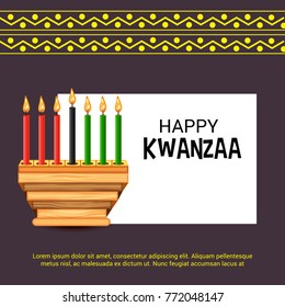 Vector illustration of a Banner for African Kwanzaa festive concept with decorative candles.