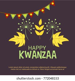 Vector illustration of a Banner for African Kwanzaa festive concept with decorative candles.