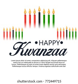 Vector illustration of a Banner for African Kwanzaa festive concept with decorative candles red, black and green.