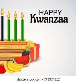 Vector illustration of a Banner for African Kwanzaa festive concept with decorative candles.
