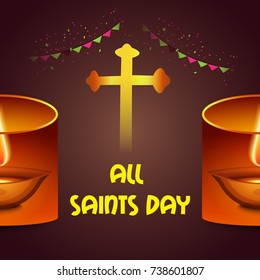 Vector illustration of a Banner for All Saints Day.