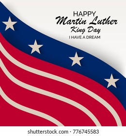 Vector illustration of a banner with American Flag For Martin Luther King Day.