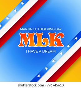 Vector illustration of a banner with American Flag For Martin Luther King Day.