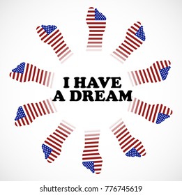 Vector illustration of a banner with American Flag For Martin Luther King Day.