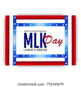 Vector illustration of a banner with American Flag For Martin Luther King Day.