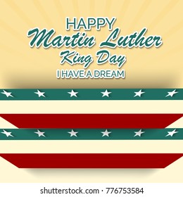 Vector illustration of a banner with American Flag For Martin Luther King Day.
