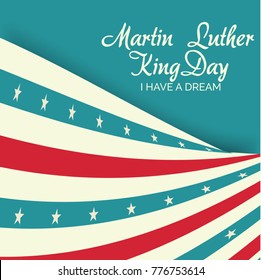 Vector illustration of a banner with American Flag For Martin Luther King Day.