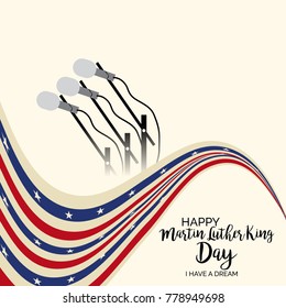 
Vector illustration of a banner with American Flag For Martin Luther King Day.