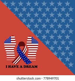 
Vector illustration of a banner with American Flag For Martin Luther King Day.